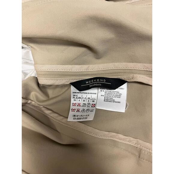 WEEKEND MAX MARA Beige Cotton Button Accent Side Pocket Blazer Jacket EU 36 US 4 - Picture 3 of 3